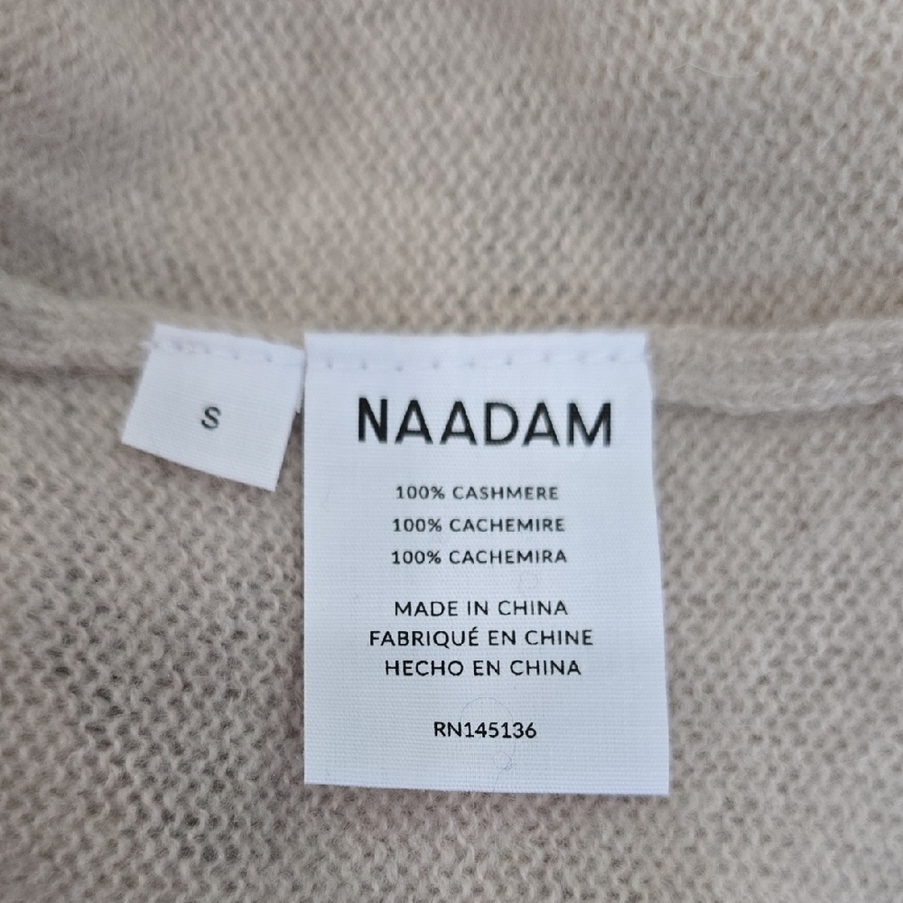 NAADAM 100% Cashmere Boatneck Sweater Cream Off Shoulder Size S NWT - Picture 11 of 11